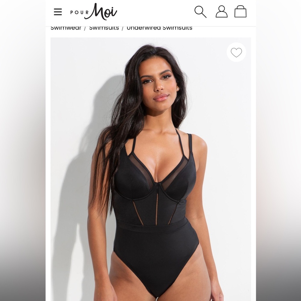 NWT: Pour Moi Sydney Double Strap
Underwired Swimsuit - Black